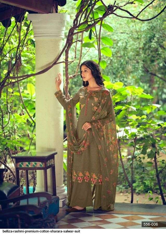 RASHMI BY BELLIZA 556-001 TO 556-010 SERIES BEAUTIFUL SUITS COLORFUL STYLISH FANCY CASUAL WEAR & ETHNIC WEAR PURE COTTON DIGITAL PRINT DRESSES AT WHOLESALE PRICE
