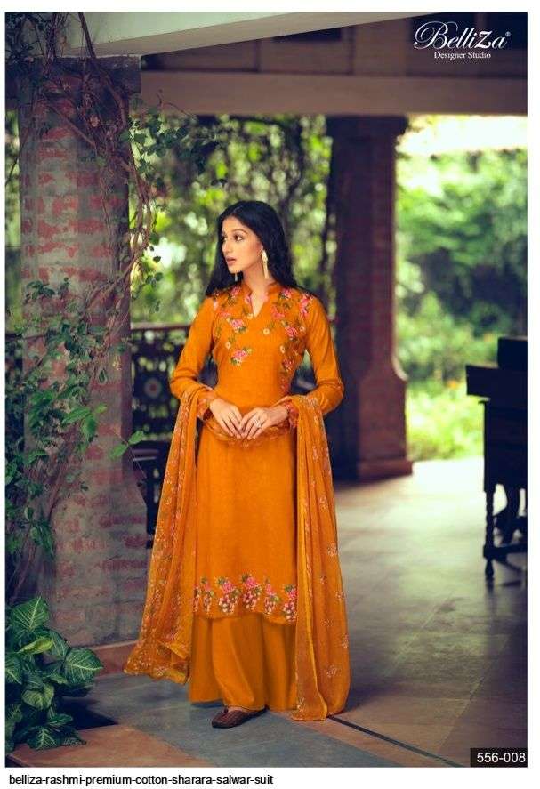 RASHMI BY BELLIZA 556-001 TO 556-010 SERIES BEAUTIFUL SUITS COLORFUL STYLISH FANCY CASUAL WEAR & ETHNIC WEAR PURE COTTON DIGITAL PRINT DRESSES AT WHOLESALE PRICE