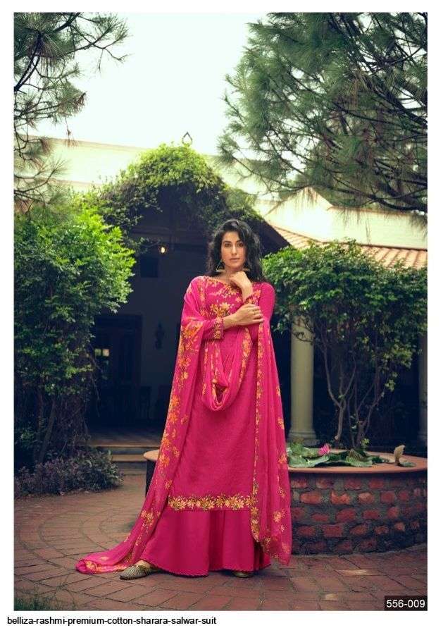 RASHMI BY BELLIZA 556-001 TO 556-010 SERIES BEAUTIFUL SUITS COLORFUL STYLISH FANCY CASUAL WEAR & ETHNIC WEAR PURE COTTON DIGITAL PRINT DRESSES AT WHOLESALE PRICE