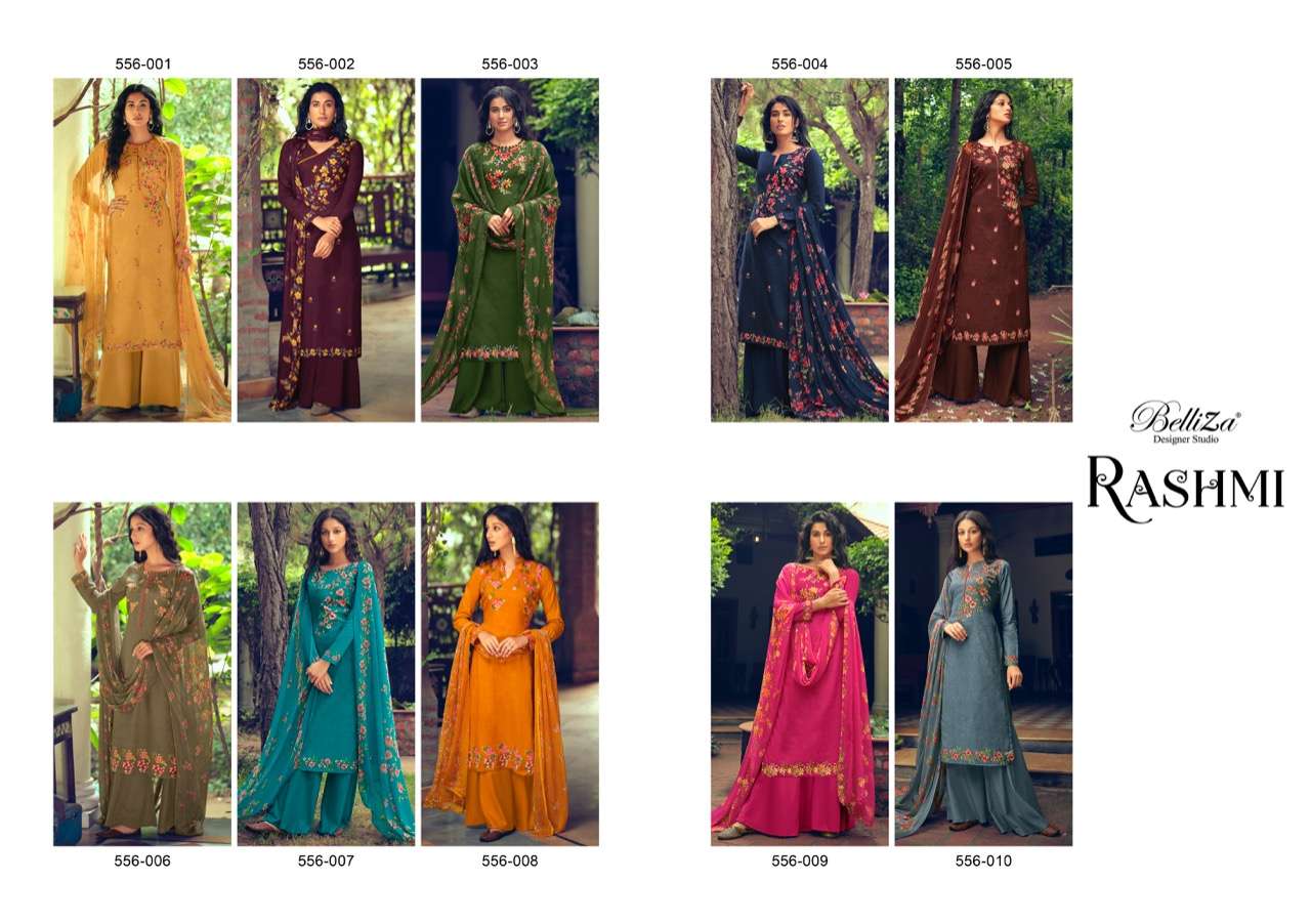 RASHMI BY BELLIZA 556-001 TO 556-010 SERIES BEAUTIFUL SUITS COLORFUL STYLISH FANCY CASUAL WEAR & ETHNIC WEAR PURE COTTON DIGITAL PRINT DRESSES AT WHOLESALE PRICE