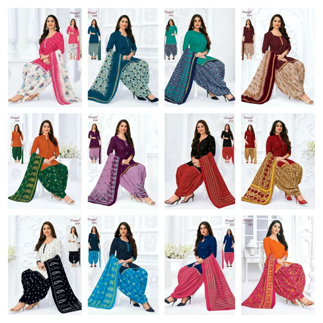 PRIYANKA VOL-11 NX BY PRANJUL BEAUTIFUL SUITS STYLISH FANCY COLORFUL CASUAL WEAR & ETHNIC WEAR PURE COTTON PRINTED DRESSES AT WHOLESALE PRICE