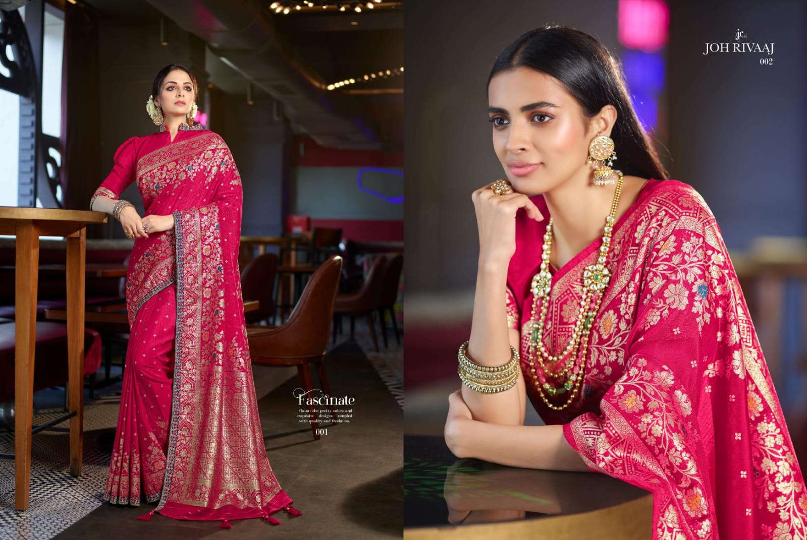 BUNAI BY JOH RIVAAJ 001 TO 008 SERIES INDIAN TRADITIONAL WEAR COLLECTION BEAUTIFUL STYLISH FANCY COLORFUL PARTY WEAR & OCCASIONAL WEAR FANCY SAREES AT WHOLESALE PRICE