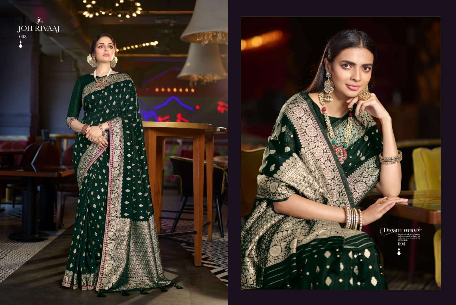 BUNAI BY JOH RIVAAJ 001 TO 008 SERIES INDIAN TRADITIONAL WEAR COLLECTION BEAUTIFUL STYLISH FANCY COLORFUL PARTY WEAR & OCCASIONAL WEAR FANCY SAREES AT WHOLESALE PRICE