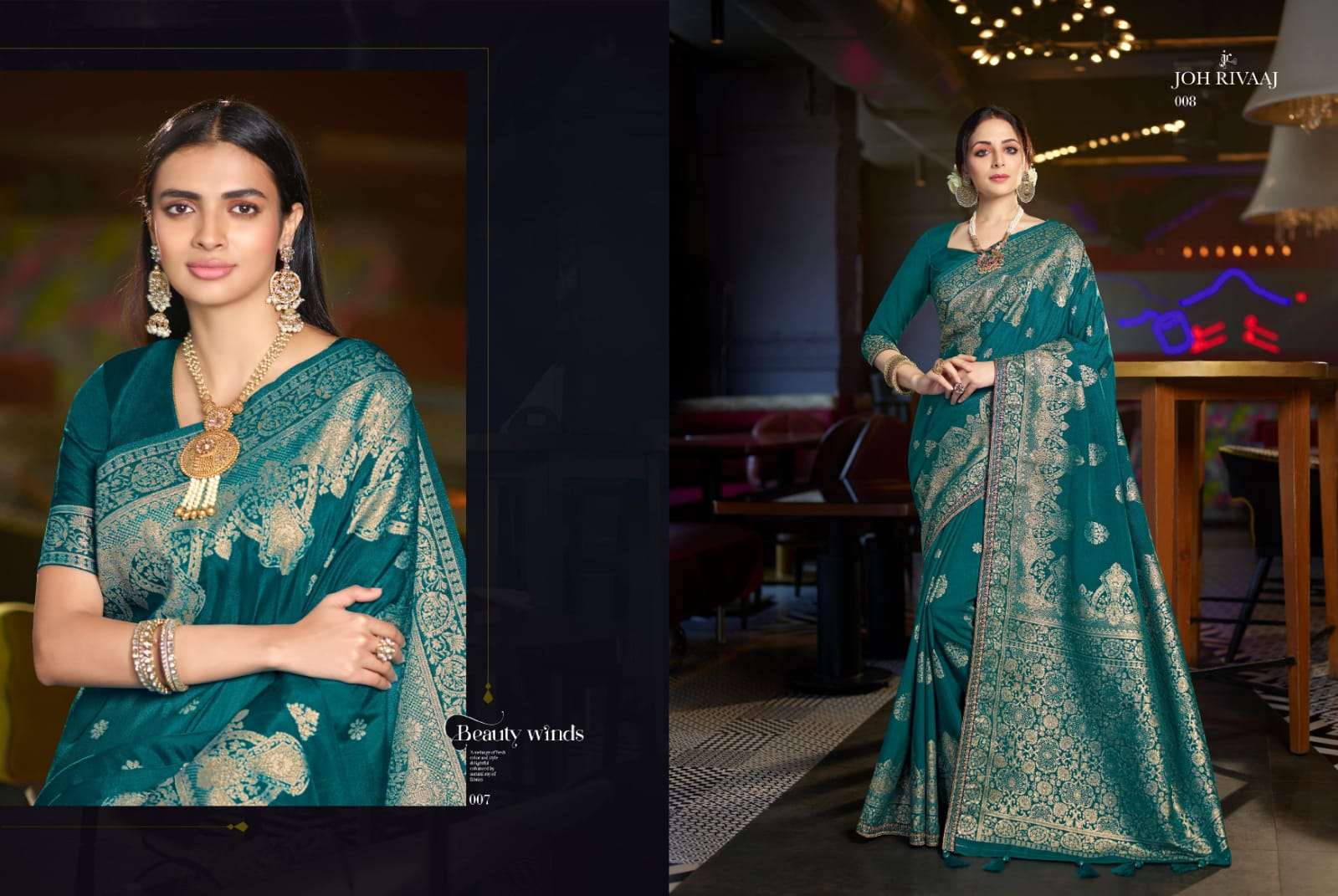 BUNAI BY JOH RIVAAJ 001 TO 008 SERIES INDIAN TRADITIONAL WEAR COLLECTION BEAUTIFUL STYLISH FANCY COLORFUL PARTY WEAR & OCCASIONAL WEAR FANCY SAREES AT WHOLESALE PRICE