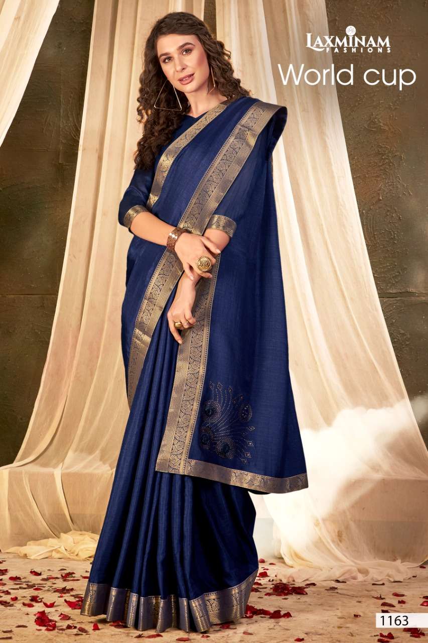 WORLD CUP BY LAXINAM 1161 TO 1168 SERIES INDIAN TRADITIONAL WEAR COLLECTION BEAUTIFUL STYLISH FANCY COLORFUL PARTY WEAR & OCCASIONAL WEAR FANCY SAREES AT WHOLESALE PRICE
