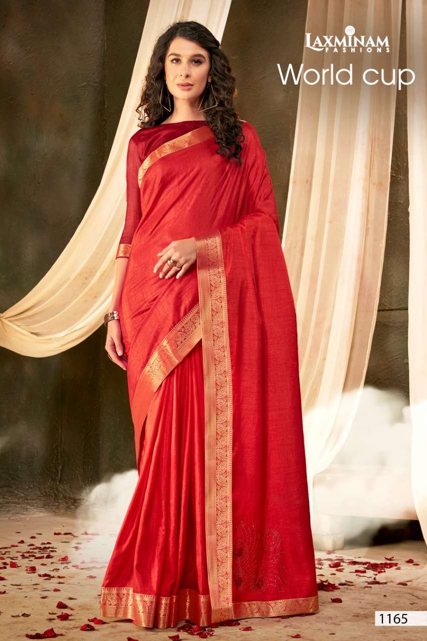 WORLD CUP BY LAXINAM 1161 TO 1168 SERIES INDIAN TRADITIONAL WEAR COLLECTION BEAUTIFUL STYLISH FANCY COLORFUL PARTY WEAR & OCCASIONAL WEAR FANCY SAREES AT WHOLESALE PRICE
