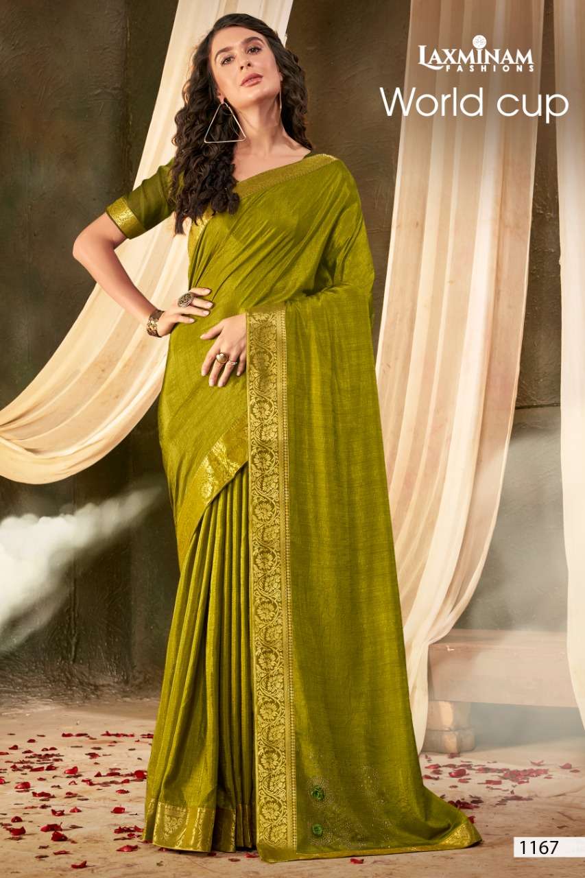 WORLD CUP BY LAXINAM 1161 TO 1168 SERIES INDIAN TRADITIONAL WEAR COLLECTION BEAUTIFUL STYLISH FANCY COLORFUL PARTY WEAR & OCCASIONAL WEAR FANCY SAREES AT WHOLESALE PRICE