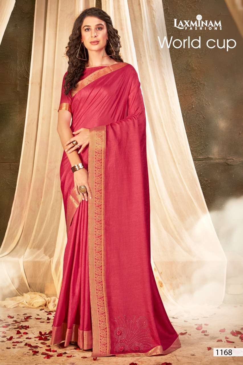 WORLD CUP BY LAXINAM 1161 TO 1168 SERIES INDIAN TRADITIONAL WEAR COLLECTION BEAUTIFUL STYLISH FANCY COLORFUL PARTY WEAR & OCCASIONAL WEAR FANCY SAREES AT WHOLESALE PRICE