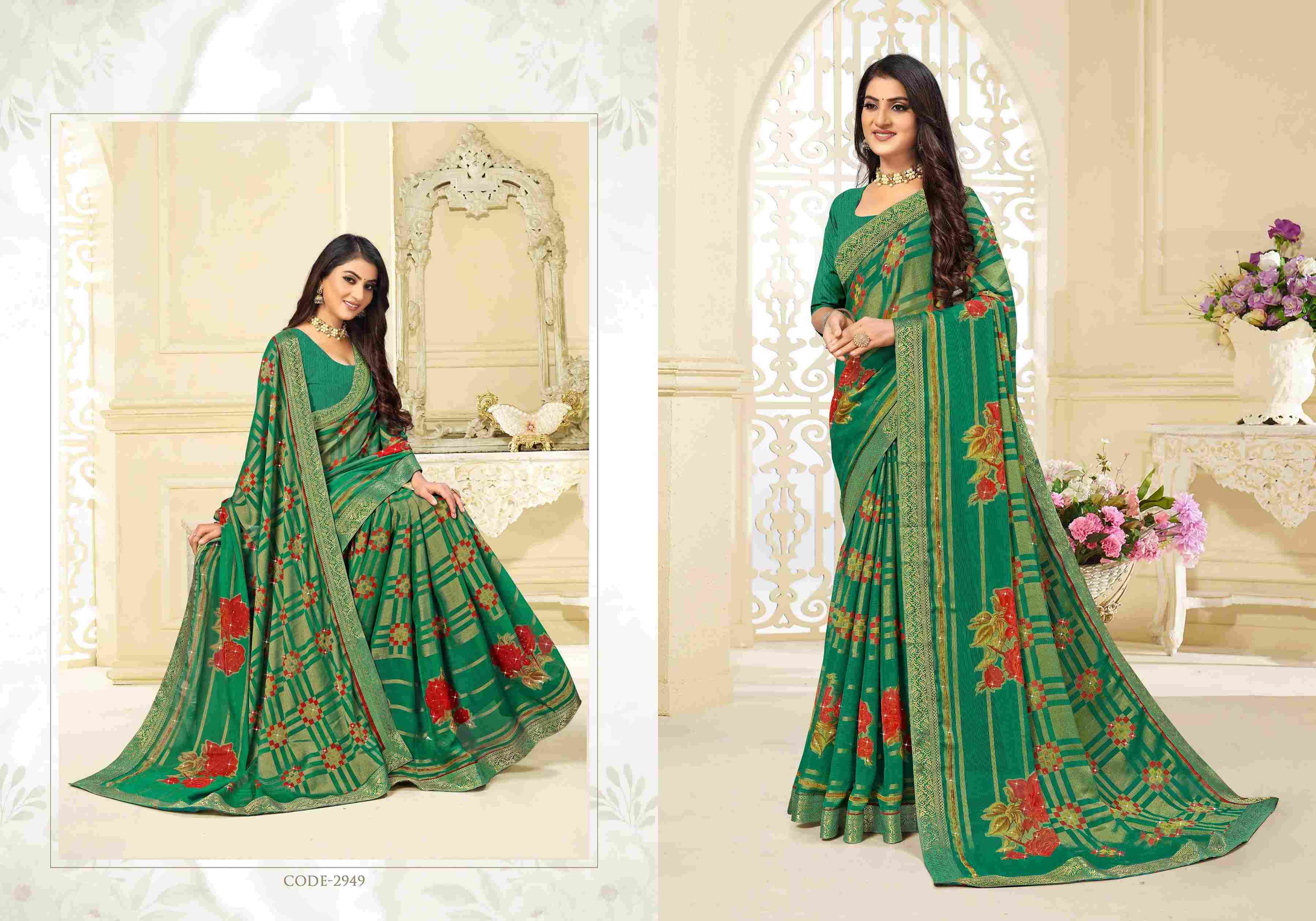 TEJASVI BY BARGAD INDIAN TRADITIONAL WEAR COLLECTION BEAUTIFUL STYLISH FANCY COLORFUL PARTY WEAR & OCCASIONAL WEAR BRASSO PRINT SAREES AT WHOLESALE PRICE