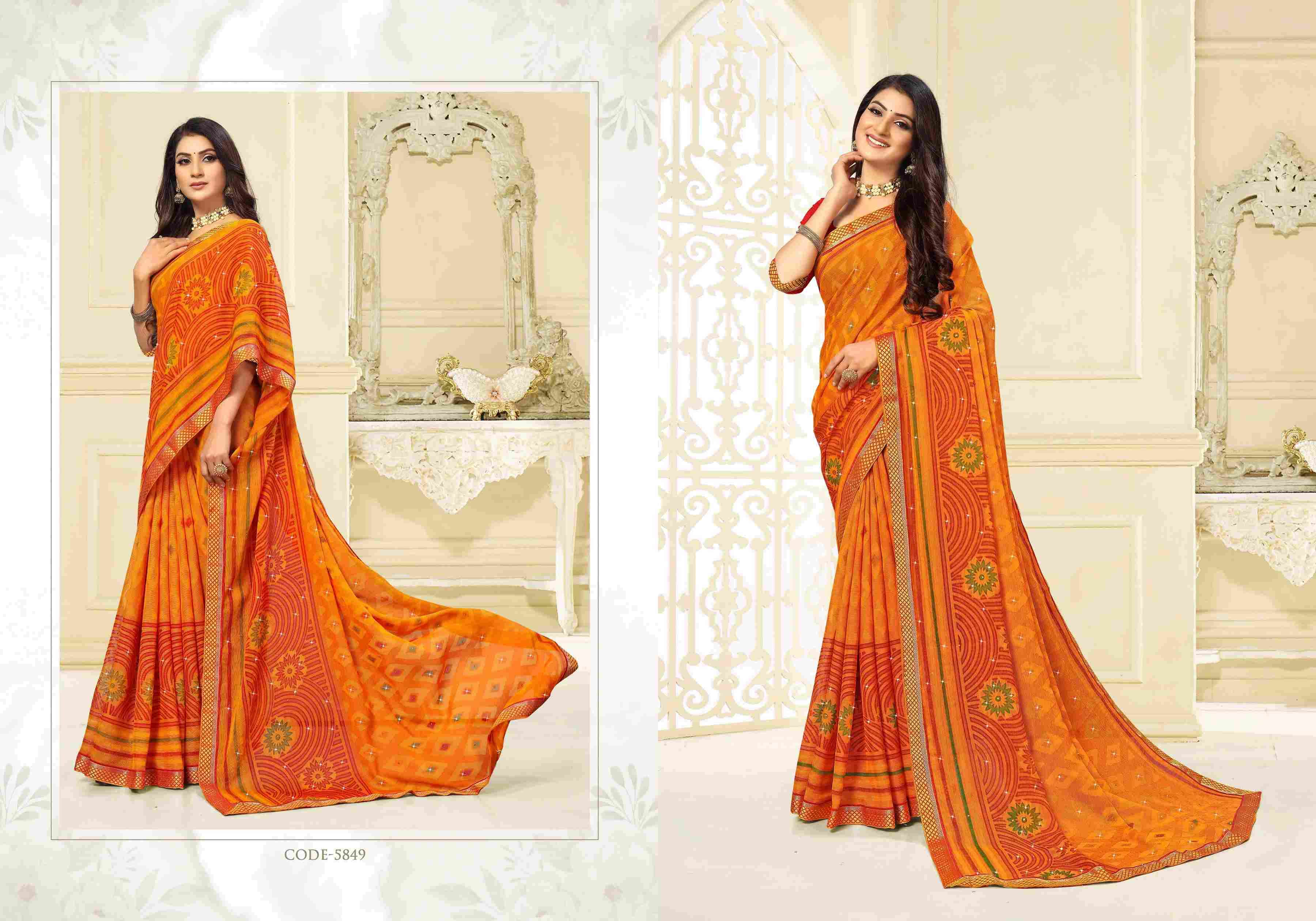 TEJASVI BY BARGAD INDIAN TRADITIONAL WEAR COLLECTION BEAUTIFUL STYLISH FANCY COLORFUL PARTY WEAR & OCCASIONAL WEAR BRASSO PRINT SAREES AT WHOLESALE PRICE