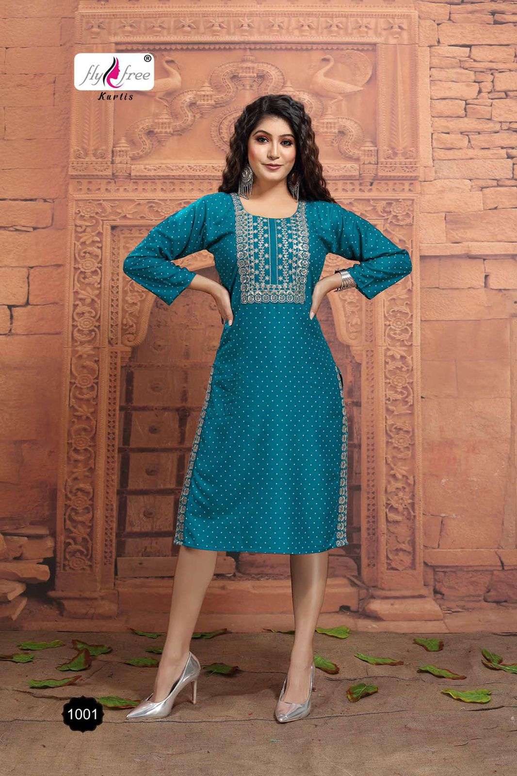 MUSKAN BY FLY FREE 1001 TO 1008 SERIES DESIGNER STYLISH FANCY COLORFUL BEAUTIFUL PARTY WEAR & ETHNIC WEAR COLLECTION RAYON EMBROIDERY KURTIS AT WHOLESALE PRICE