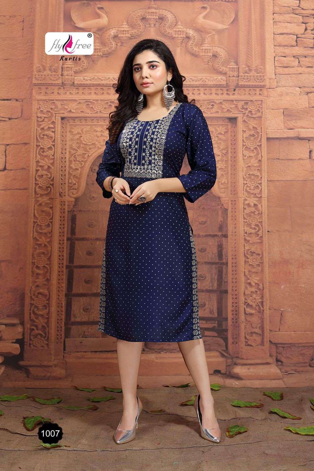 MUSKAN BY FLY FREE 1001 TO 1008 SERIES DESIGNER STYLISH FANCY COLORFUL BEAUTIFUL PARTY WEAR & ETHNIC WEAR COLLECTION RAYON EMBROIDERY KURTIS AT WHOLESALE PRICE