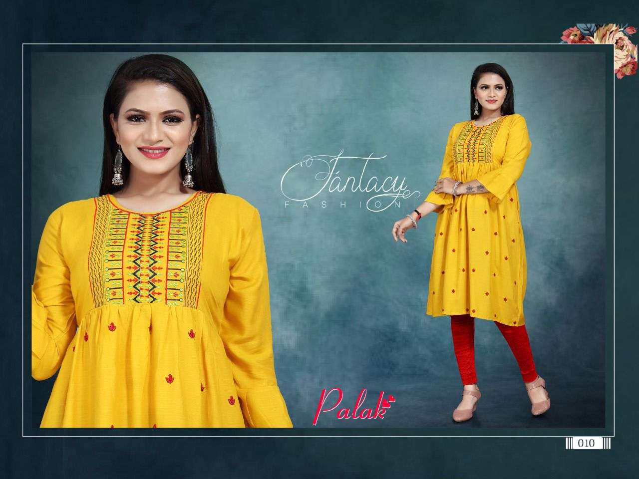 PALAK VOL-3 BY AAGYA 001 TO 010 SERIES DESIGNER STYLISH FANCY COLORFUL BEAUTIFUL PARTY WEAR & ETHNIC WEAR COLLECTION RAYON EMBROIDERY KURTIS AT WHOLESALE PRICE