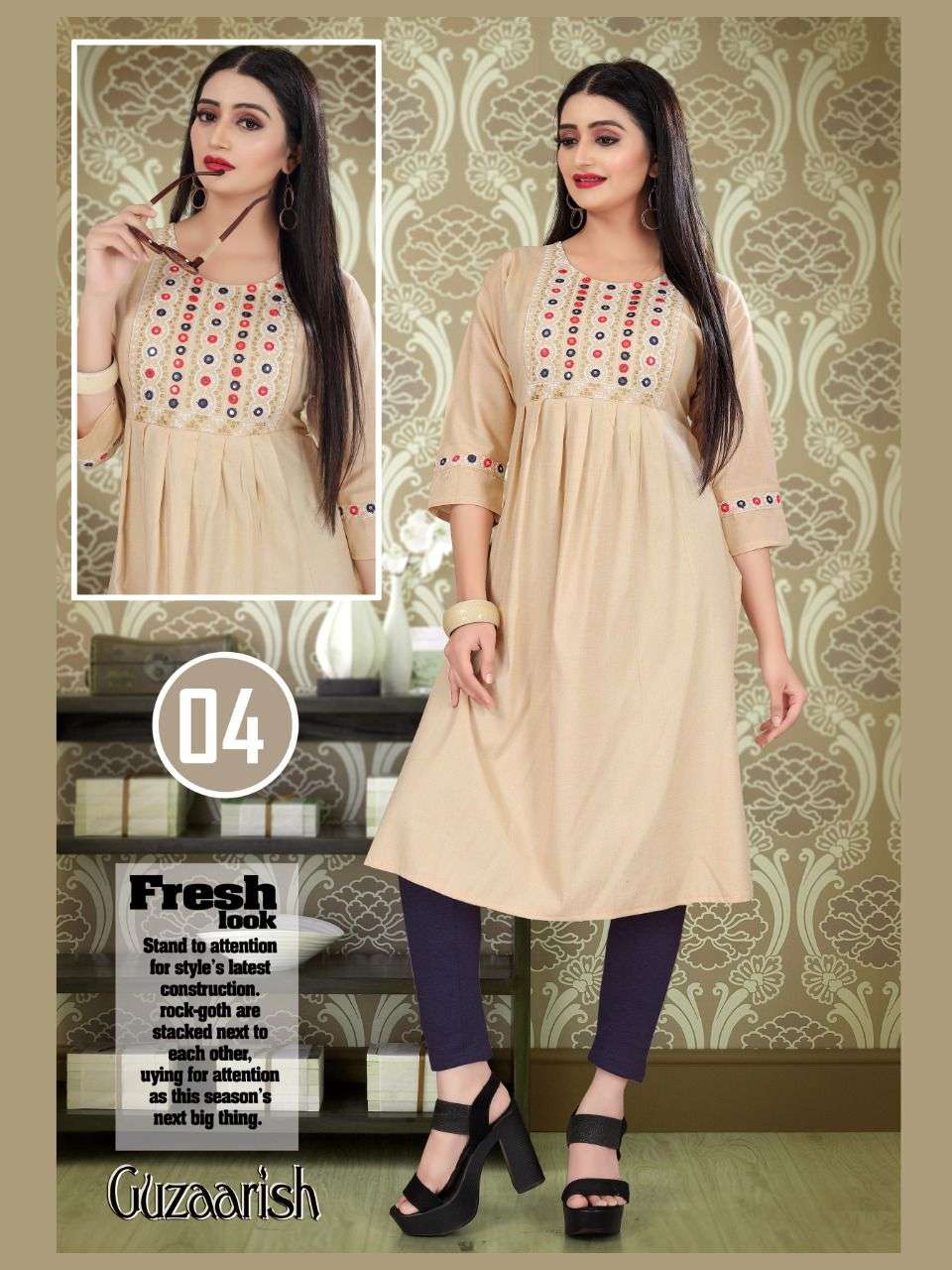 GUZAARISH BY AAGYA 01 TO 08 SERIES DESIGNER STYLISH FANCY COLORFUL BEAUTIFUL PARTY WEAR & ETHNIC WEAR COLLECTION RAYON EMBROIDERY KURTIS AT WHOLESALE PRICE