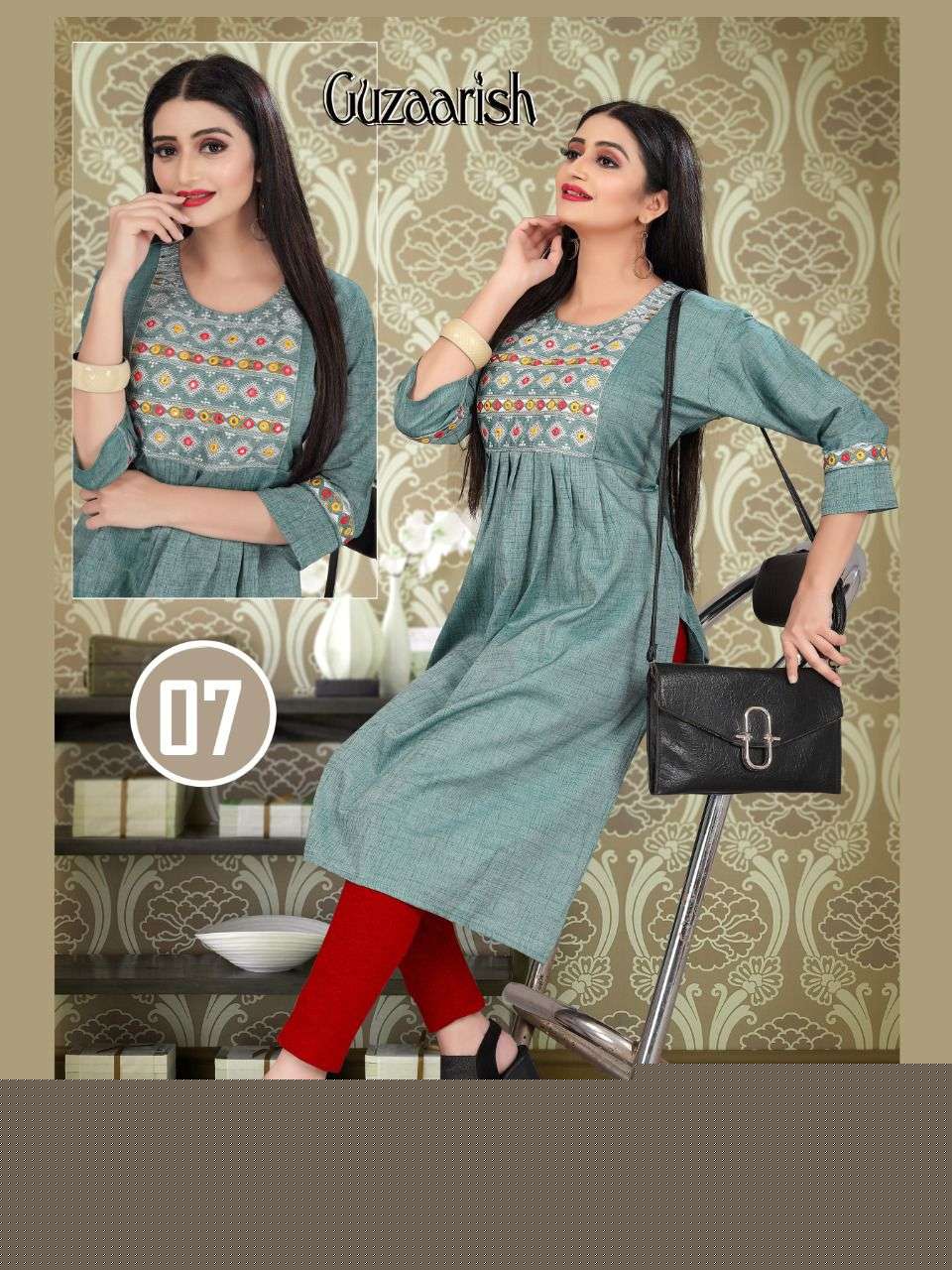 GUZAARISH BY AAGYA 01 TO 08 SERIES DESIGNER STYLISH FANCY COLORFUL BEAUTIFUL PARTY WEAR & ETHNIC WEAR COLLECTION RAYON EMBROIDERY KURTIS AT WHOLESALE PRICE