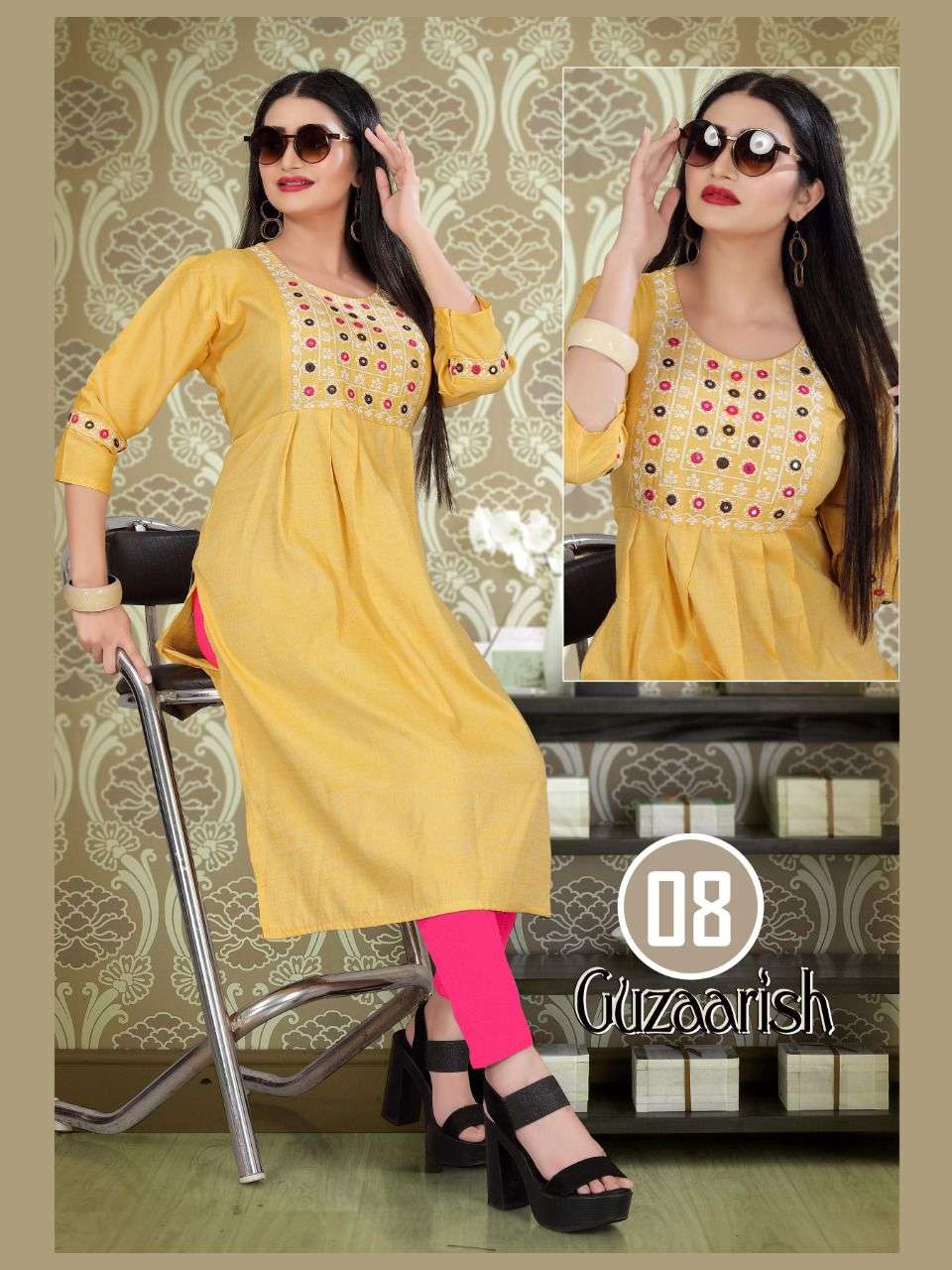 GUZAARISH BY AAGYA 01 TO 08 SERIES DESIGNER STYLISH FANCY COLORFUL BEAUTIFUL PARTY WEAR & ETHNIC WEAR COLLECTION RAYON EMBROIDERY KURTIS AT WHOLESALE PRICE