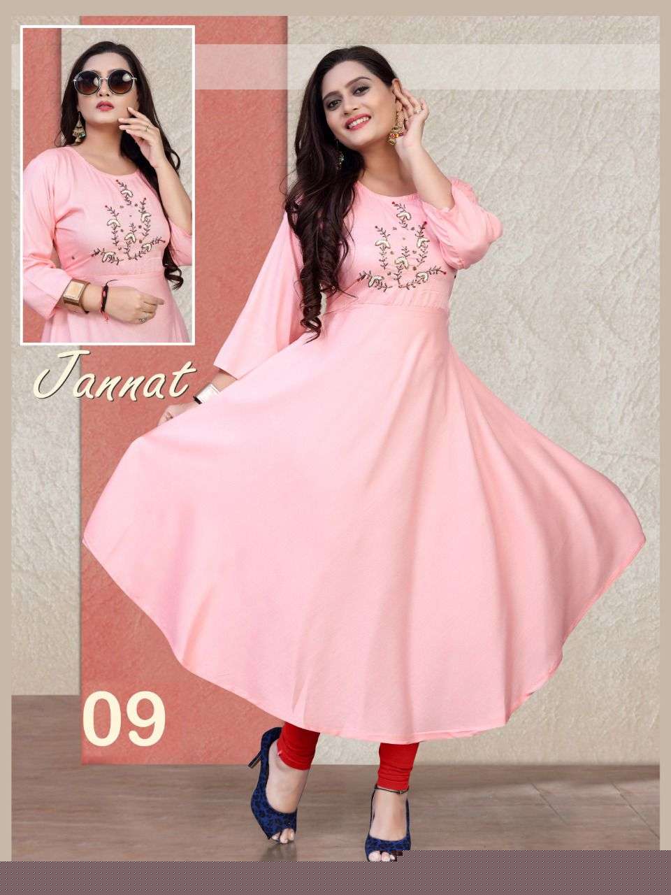 JANNAT BY AAGYA 01 TO 10 SERIES DESIGNER STYLISH FANCY COLORFUL BEAUTIFUL PARTY WEAR & ETHNIC WEAR COLLECTION RAYON EMBROIDERY KURTIS AT WHOLESALE PRICE