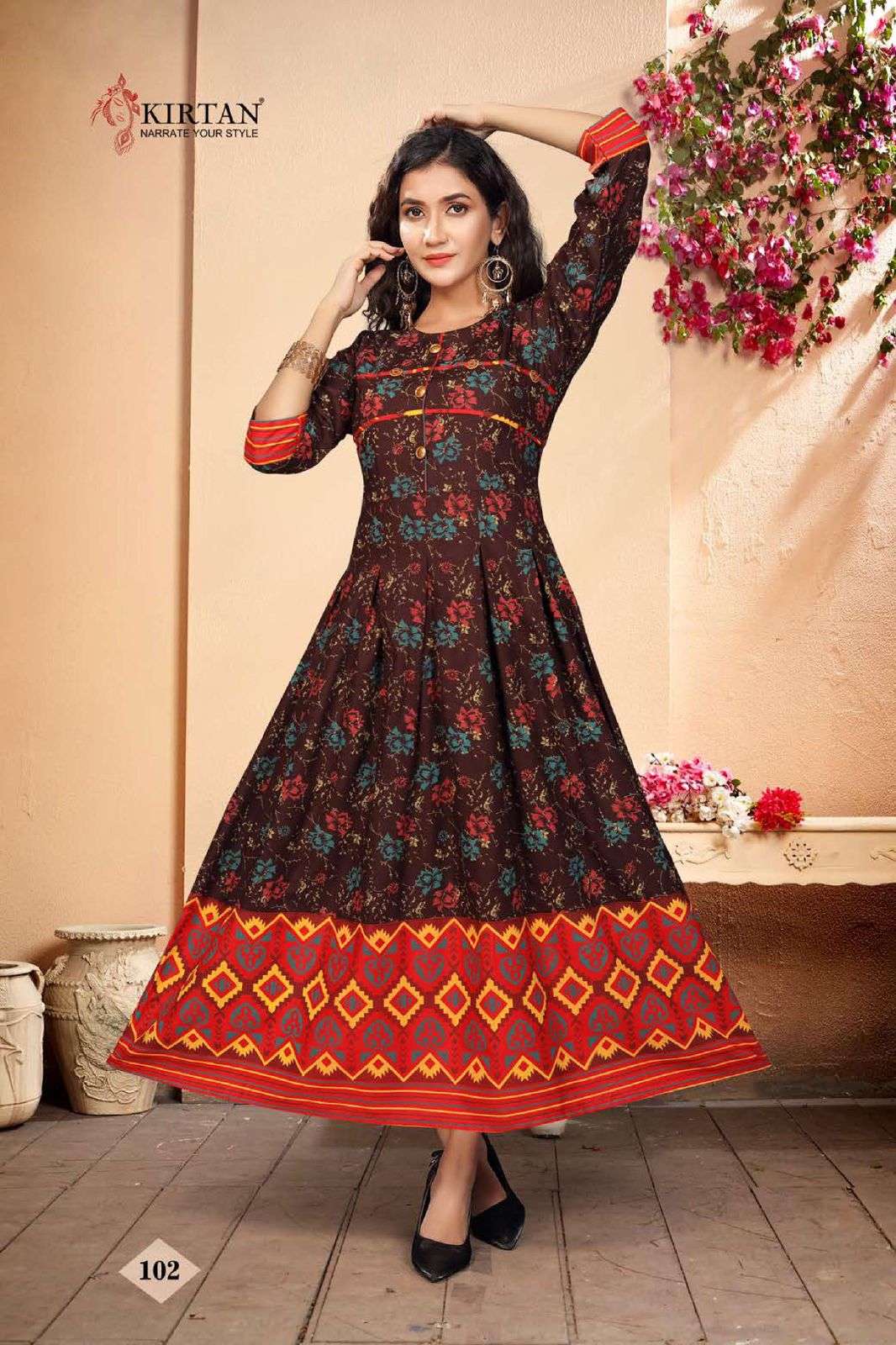 AMAYRA BY KIRTAN 101 TO 106 SERIES BEAUTIFUL STYLISH FANCY COLORFUL CASUAL WEAR & ETHNIC WEAR RAYON TWO TONW GOWNS AT WHOLESALE PRICE