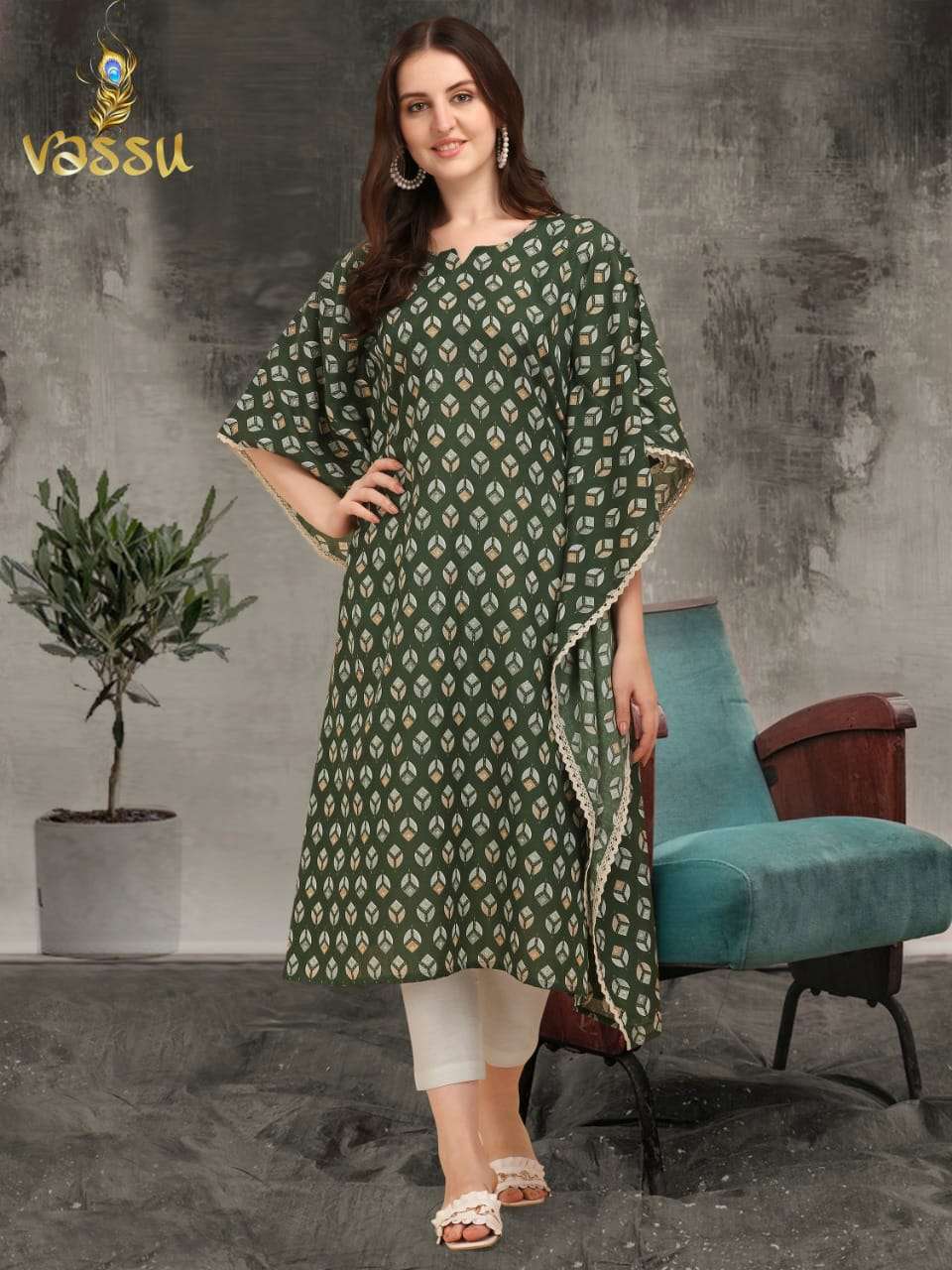 SUZI KAFTAN BY VASSU 01 TO 04 SERIES DESIGNER WEAR COLLECTION BEAUTIFUL STYLISH FANCY COLORFUL PARTY WEAR & OCCASIONAL WEAR COTTON KAFTAN WITH BOTTOM AT WHOLESALE PRICE