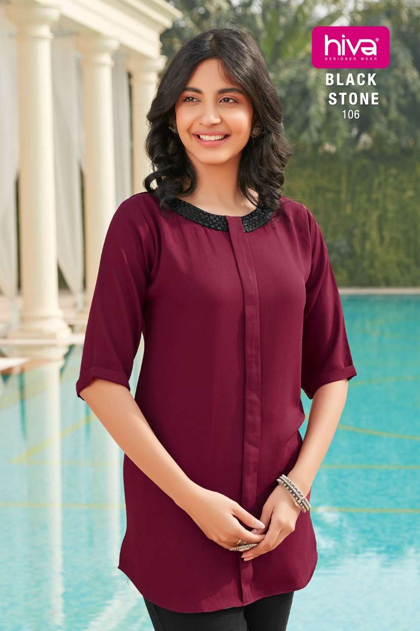 BLACK STONE BY HIVA 101 TO 105 SERIES BEAUTIFUL STYLISH FANCY COLORFUL CASUAL WEAR & ETHNIC WEAR FANCY TOPS AT WHOLESALE PRICE