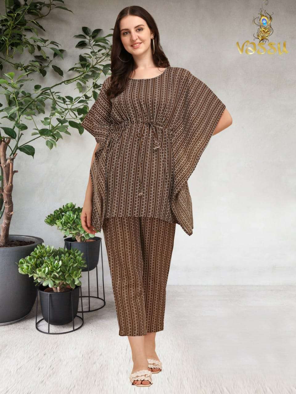 KAFTAN FASHION VOL-2 BY VASSU 201 TO 205 SERIES DESIGNER WEAR COLLECTION BEAUTIFUL STYLISH FANCY COLORFUL PARTY WEAR & OCCASIONAL WEAR COTTON KAFTAN WITH BOTTOM AT WHOLESALE PRICE