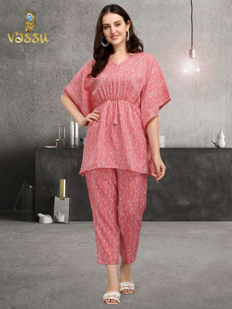 KAFTAN FASHION VOL-2 BY VASSU 201 TO 205 SERIES DESIGNER WEAR COLLECTION BEAUTIFUL STYLISH FANCY COLORFUL PARTY WEAR & OCCASIONAL WEAR COTTON KAFTAN WITH BOTTOM AT WHOLESALE PRICE
