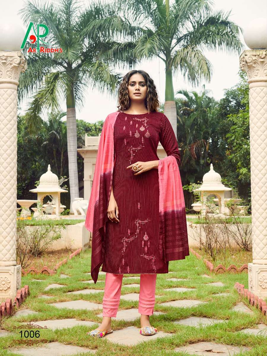 KALAM KARI BY ART RIDDHS 1001 TO 1007 SERIES BEAUTIFUL SUITS COLORFUL STYLISH FANCY CASUAL WEAR & ETHNIC WEAR VISCOSE COTTON DRESSES AT WHOLESALE PRICE