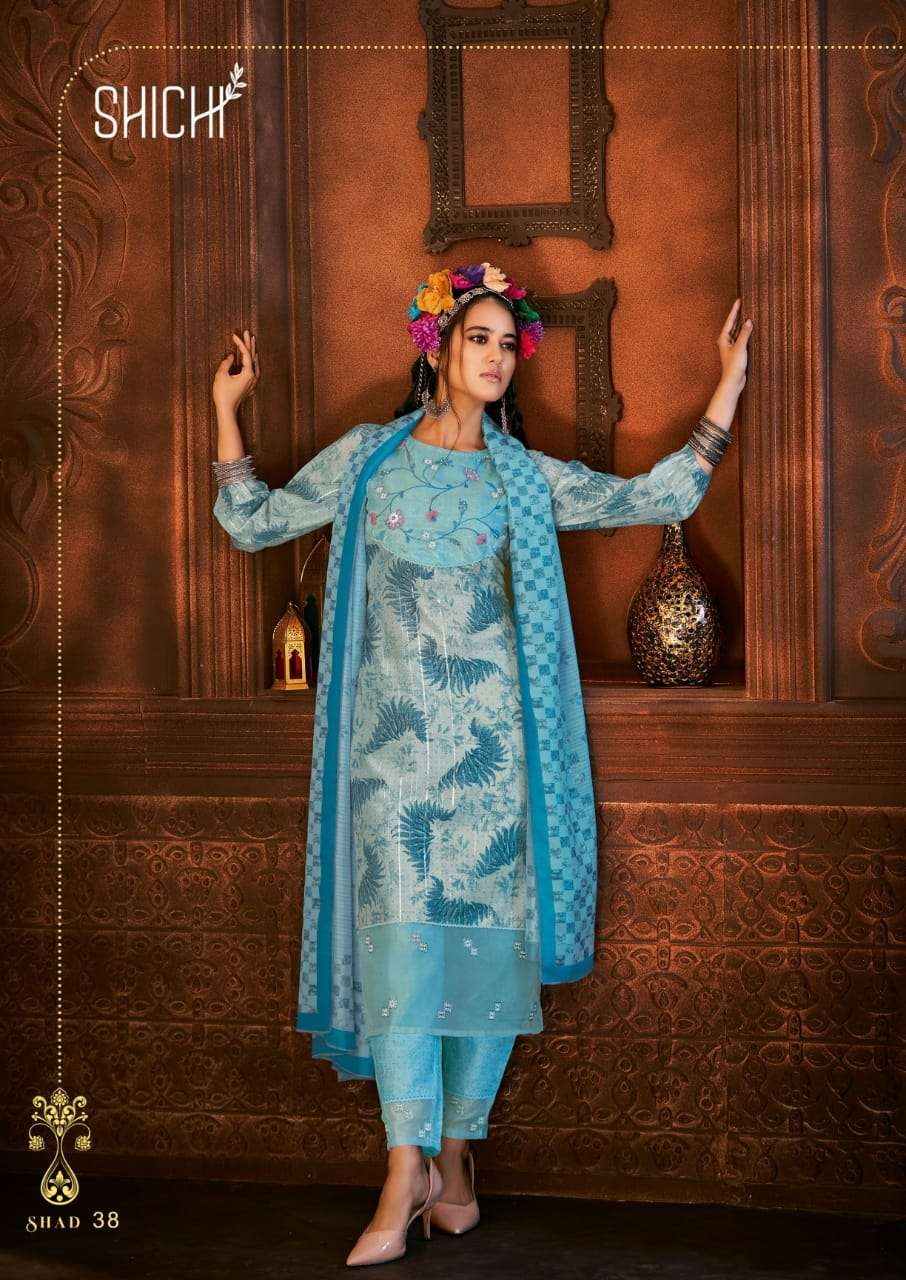 ADAA BY SHICHI 37 TO 42 SERIES BEAUTIFUL SUITS COLORFUL STYLISH FANCY CASUAL WEAR & ETHNIC WEAR POLYSTER LUREX PRINT DRESSES AT WHOLESALE PRICE