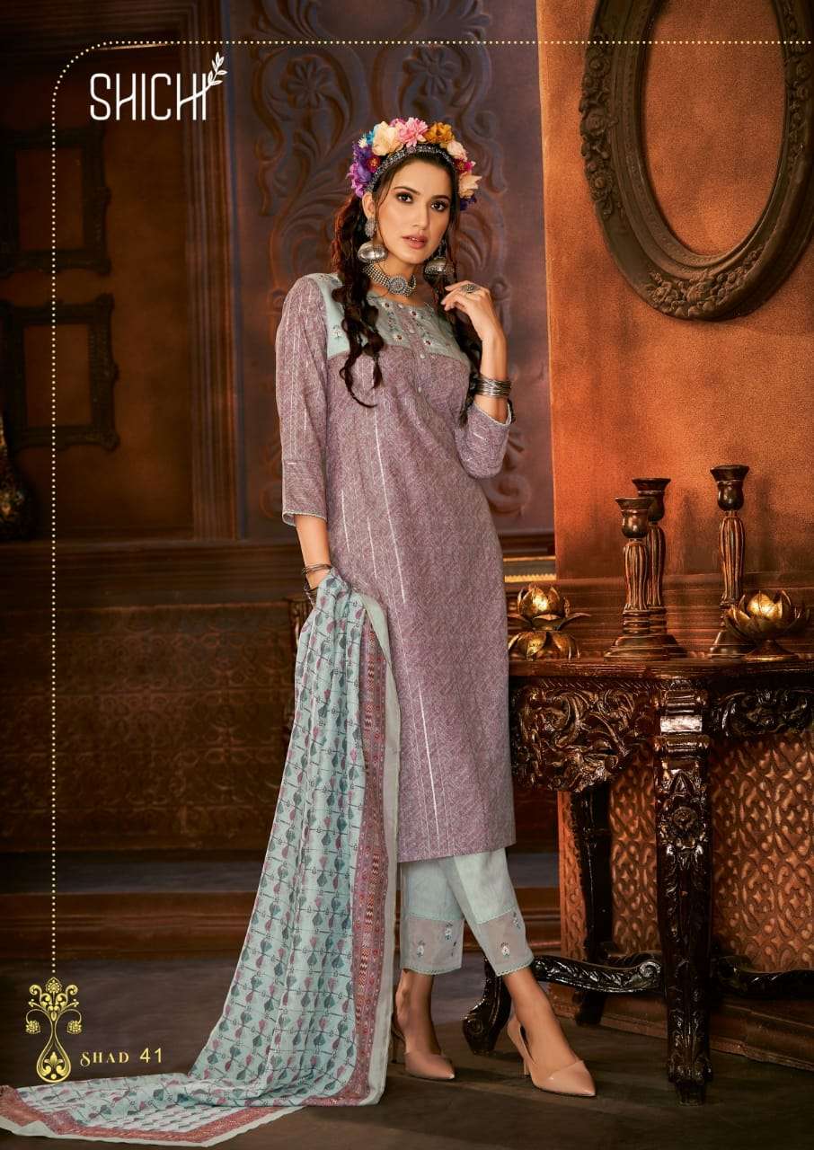 ADAA BY SHICHI 37 TO 42 SERIES BEAUTIFUL SUITS COLORFUL STYLISH FANCY CASUAL WEAR & ETHNIC WEAR POLYSTER LUREX PRINT DRESSES AT WHOLESALE PRICE