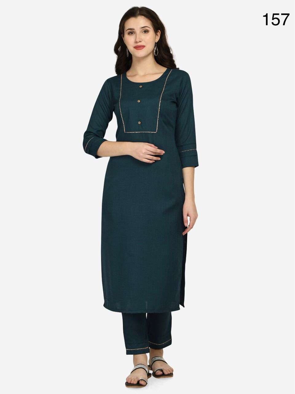 EVA BY LADY VIEW 152 TO 157 SERIES DESIGNER STYLISH FANCY COLORFUL BEAUTIFUL PARTY WEAR & ETHNIC WEAR COLLECTION MAGIC SLUB KURTIS WITH BOTTOM AT WHOLESALE PRICE