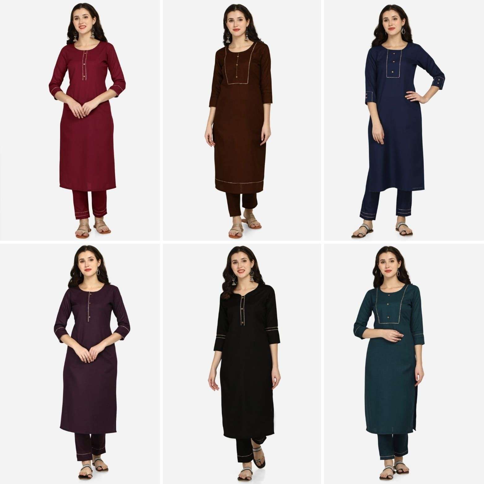 EVA BY LADY VIEW 152 TO 157 SERIES DESIGNER STYLISH FANCY COLORFUL BEAUTIFUL PARTY WEAR & ETHNIC WEAR COLLECTION MAGIC SLUB KURTIS WITH BOTTOM AT WHOLESALE PRICE