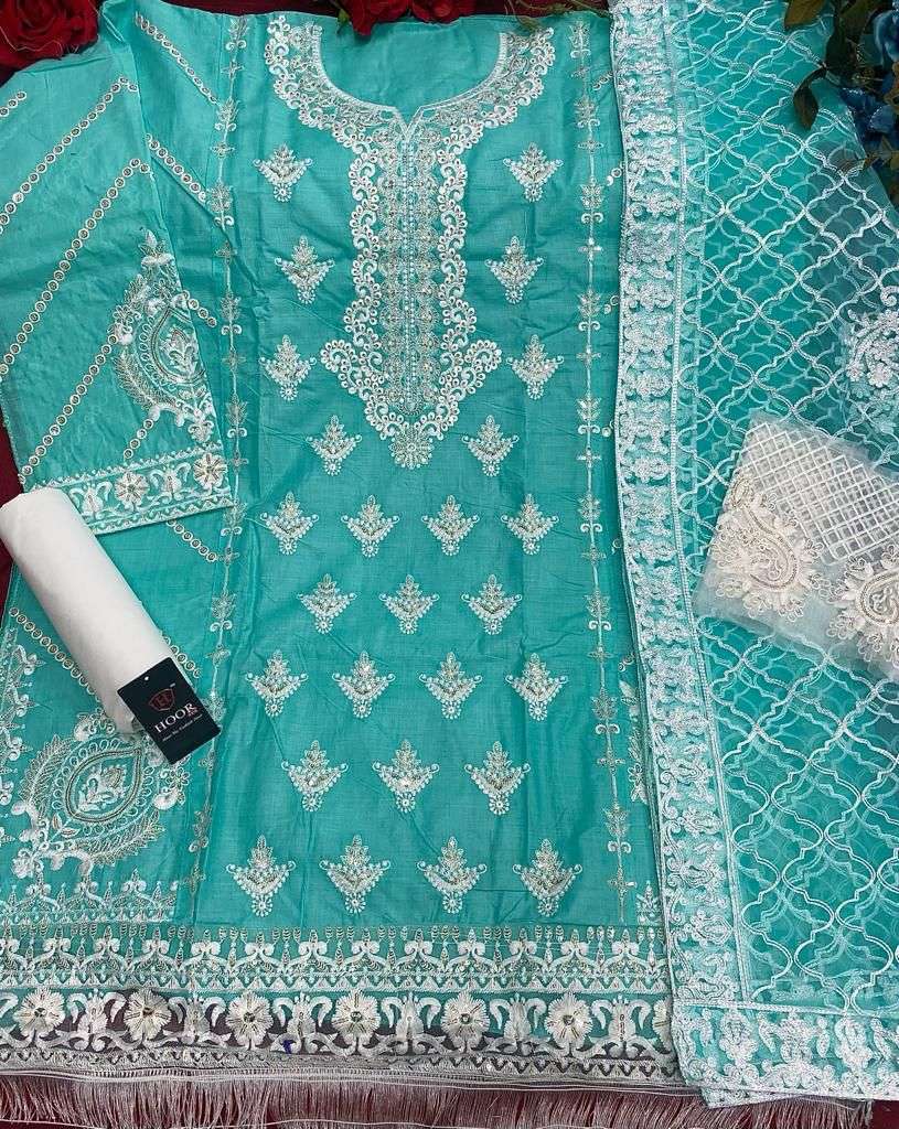HOOR TEX 21018 COLOURS BY HOOR TEX 21018 TO 21018-E SERIES DESIGNER ANARKALI SUITS COLLECTION BEAUTIFUL STYLISH FANCY COLORFUL PARTY WEAR & OCCASIONAL WEAR HEAVY COTTON EMBROIDERED DRESSES AT WHOLESALE PRICE