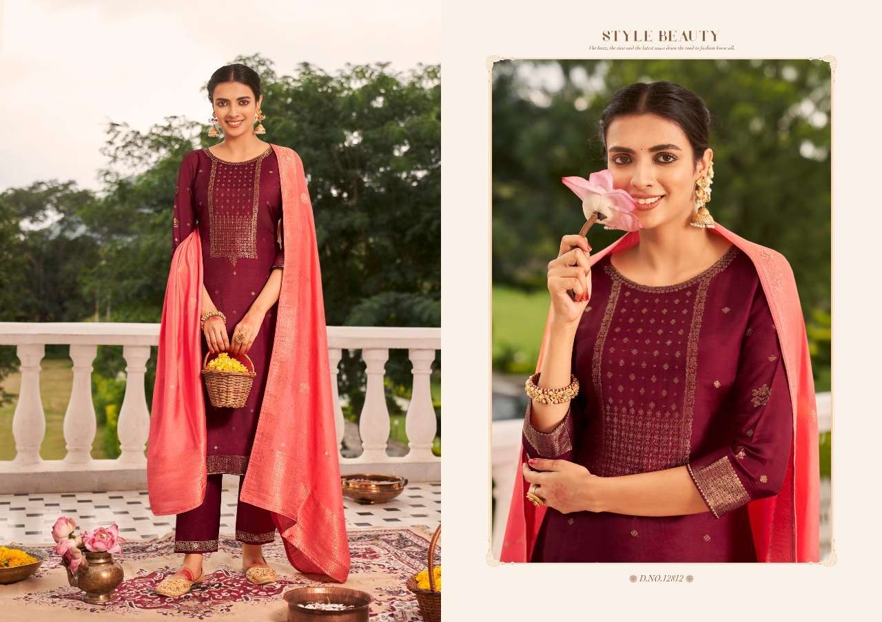 KAMLEE BY KIVI 12807 TO 12812 SERIES BEAUTIFUL SUITS COLORFUL STYLISH FANCY CASUAL WEAR & ETHNIC WEAR PURE JACQUARD DRESSES AT WHOLESALE PRICE