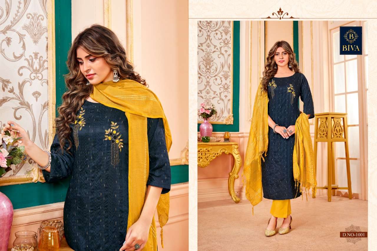 AURA BY BIVA 1001 TO 1008 SERIES BEAUTIFUL SUITS COLORFUL STYLISH FANCY CASUAL WEAR & ETHNIC WEAR HANDLOOM COTTON DRESSES AT WHOLESALE PRICE
