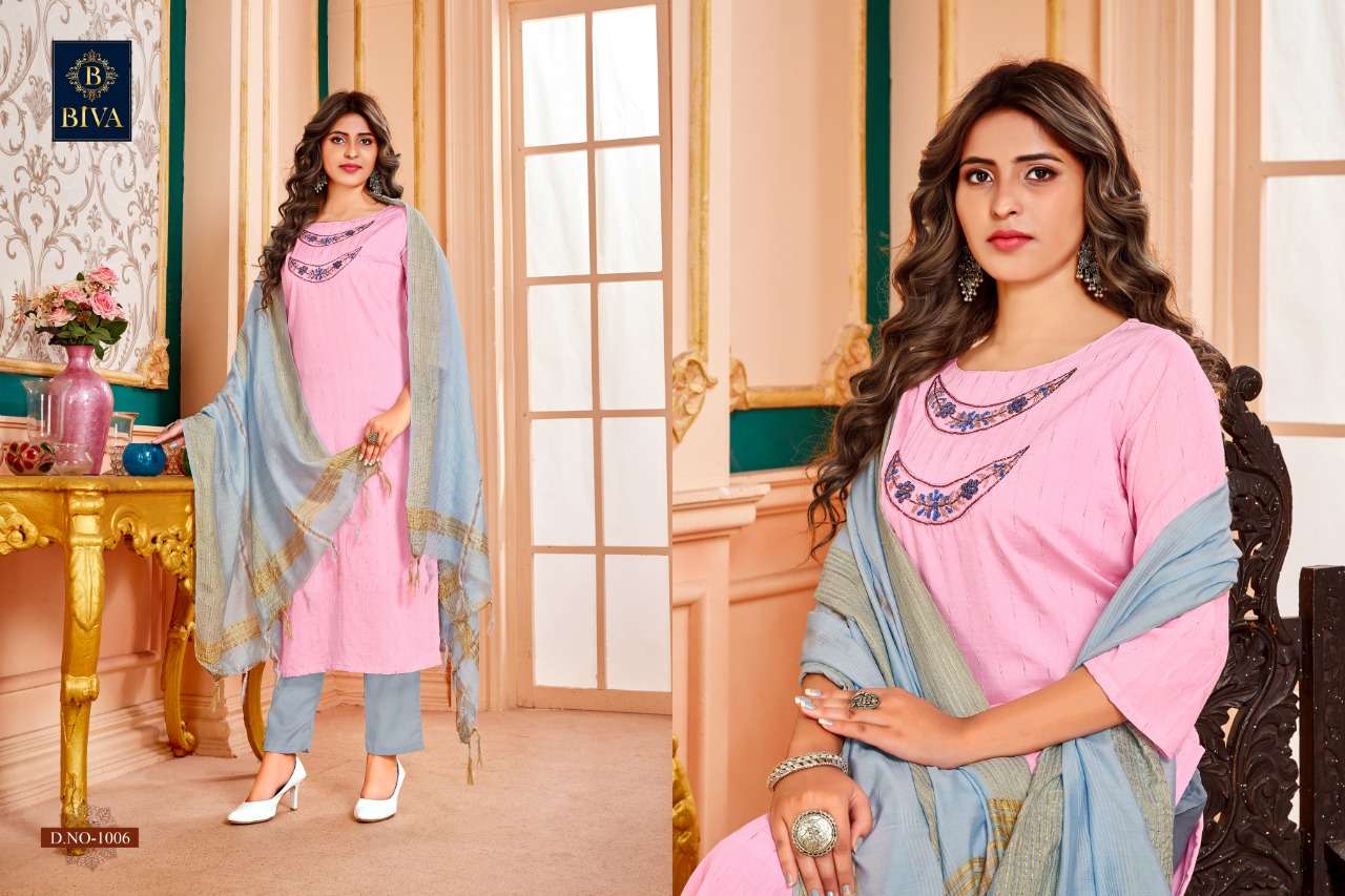AURA BY BIVA 1001 TO 1008 SERIES BEAUTIFUL SUITS COLORFUL STYLISH FANCY CASUAL WEAR & ETHNIC WEAR HANDLOOM COTTON DRESSES AT WHOLESALE PRICE