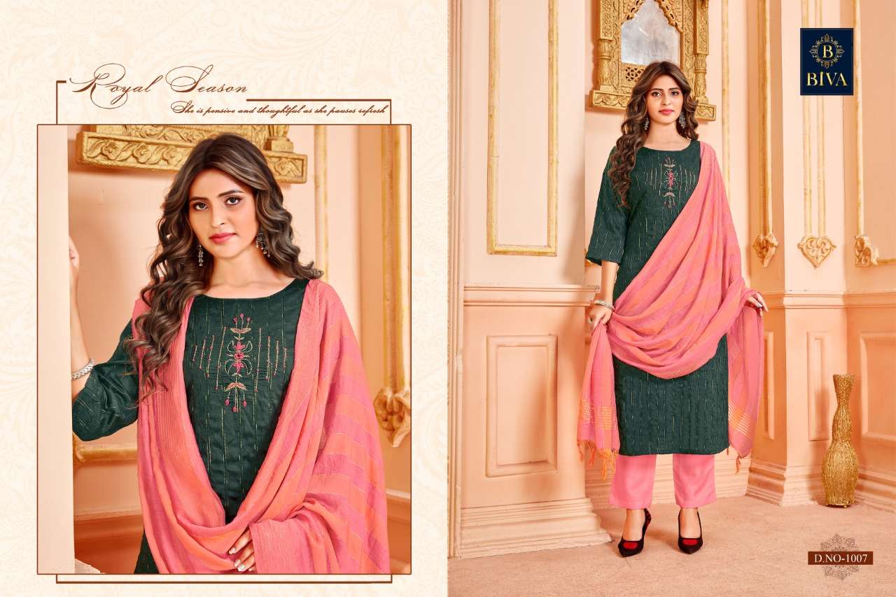 AURA BY BIVA 1001 TO 1008 SERIES BEAUTIFUL SUITS COLORFUL STYLISH FANCY CASUAL WEAR & ETHNIC WEAR HANDLOOM COTTON DRESSES AT WHOLESALE PRICE