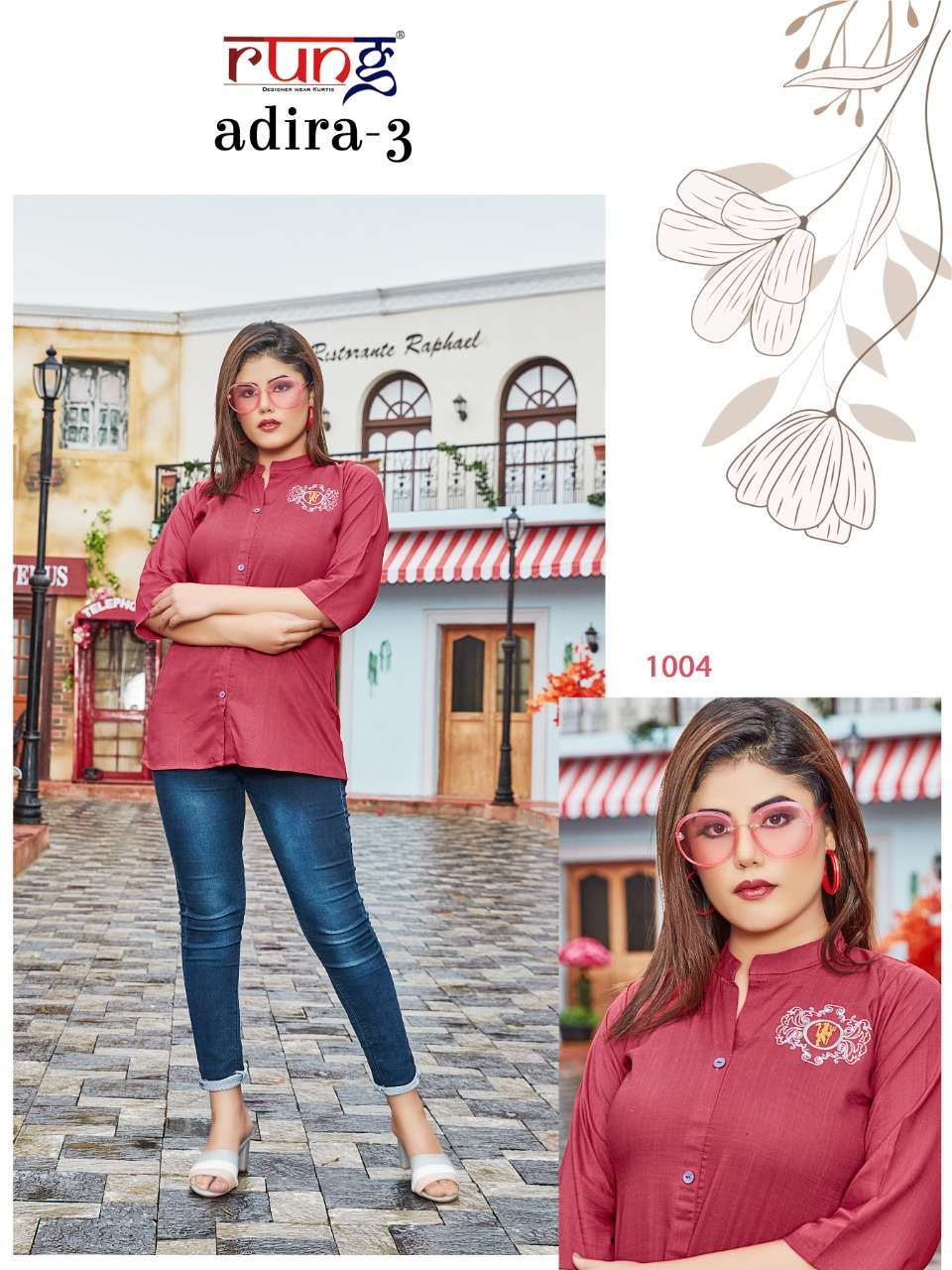Adira Vol-3 By Rung 1001 To 1010 Series Designer Stylish Fancy Colorful Beautiful Party Wear & Ethnic Wear Collection Rayon Tops At Wholesale Price