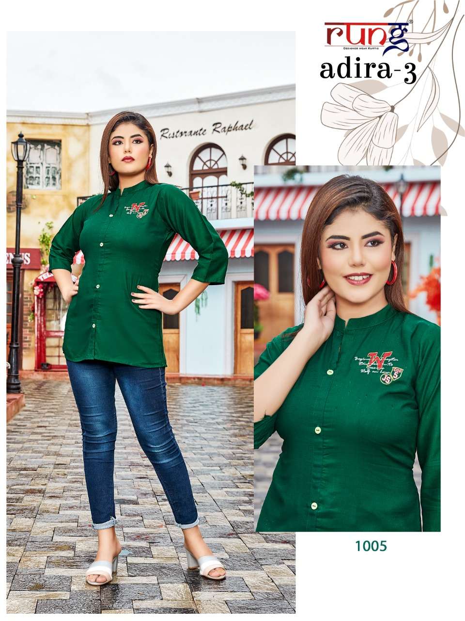 Adira Vol-3 By Rung 1001 To 1010 Series Designer Stylish Fancy Colorful Beautiful Party Wear & Ethnic Wear Collection Rayon Tops At Wholesale Price