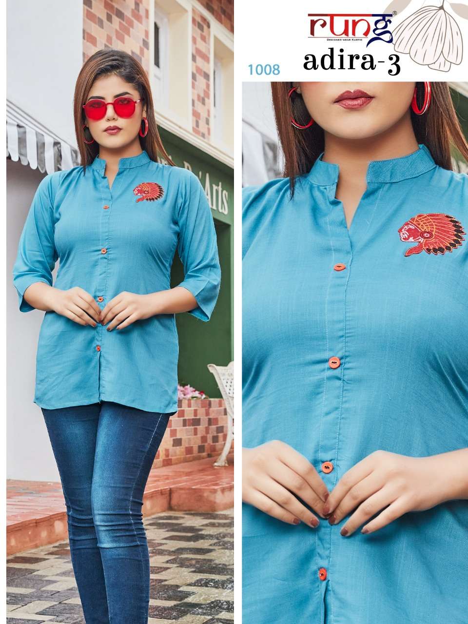 Adira Vol-3 By Rung 1001 To 1010 Series Designer Stylish Fancy Colorful Beautiful Party Wear & Ethnic Wear Collection Rayon Tops At Wholesale Price