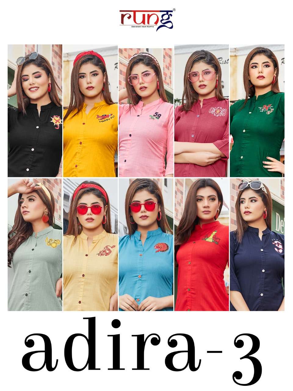 Adira Vol-3 By Rung 1001 To 1010 Series Designer Stylish Fancy Colorful Beautiful Party Wear & Ethnic Wear Collection Rayon Tops At Wholesale Price