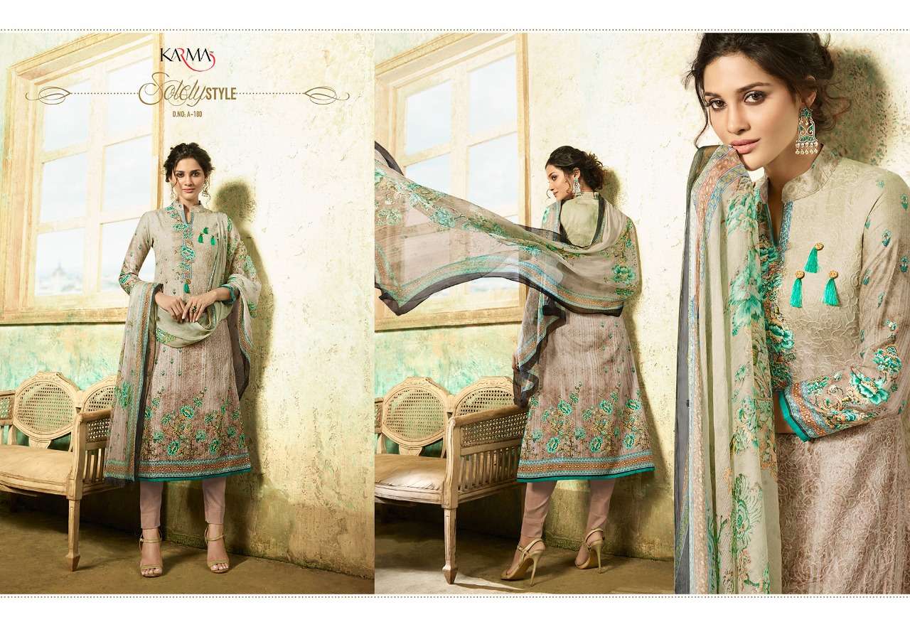 AMAIRA 180 SERIES BY KARMA TRENDZ 180 TO 187 SERIES BEAUTIFUL STYLISH FANCY COLORFUL PARTY WEAR & ETHNIC WEAR CAMBRIC COTTON DIGITAL PRINT DRESSES AT WHOLESALE PRICE