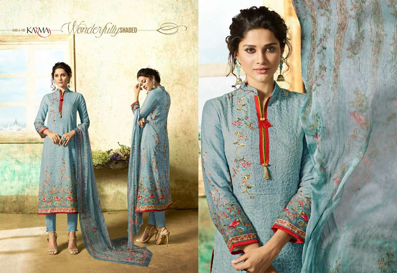 AMAIRA 180 SERIES BY KARMA TRENDZ 180 TO 187 SERIES BEAUTIFUL STYLISH FANCY COLORFUL PARTY WEAR & ETHNIC WEAR CAMBRIC COTTON DIGITAL PRINT DRESSES AT WHOLESALE PRICE