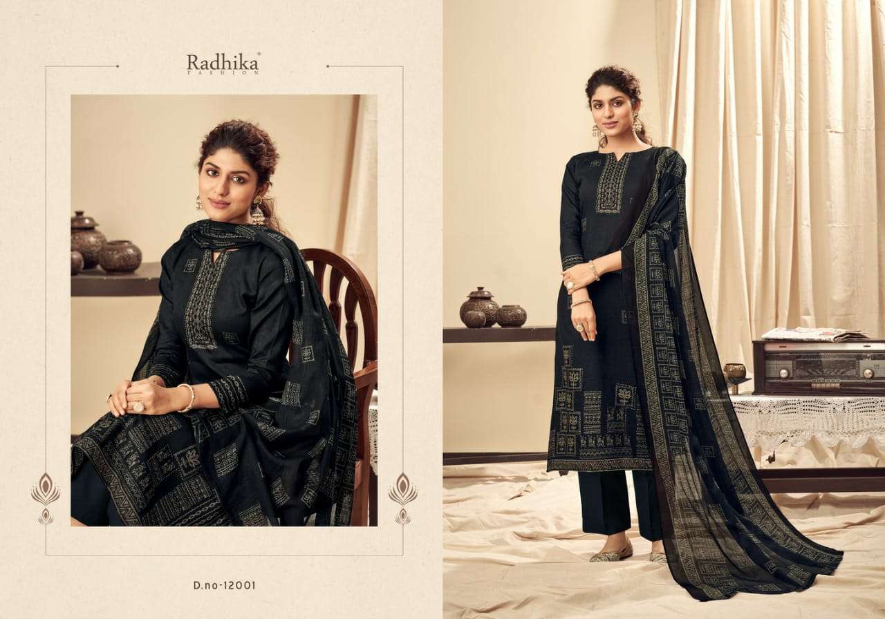 KIYARA BY AZARA 12001 TO 12008 SERIES BEAUTIFUL STYLISH SUITS FANCY COLORFUL CASUAL WEAR & ETHNIC WEAR & READY TO WEAR JAM COTTON PRINTED DRESSES AT WHOLESALE PRICE