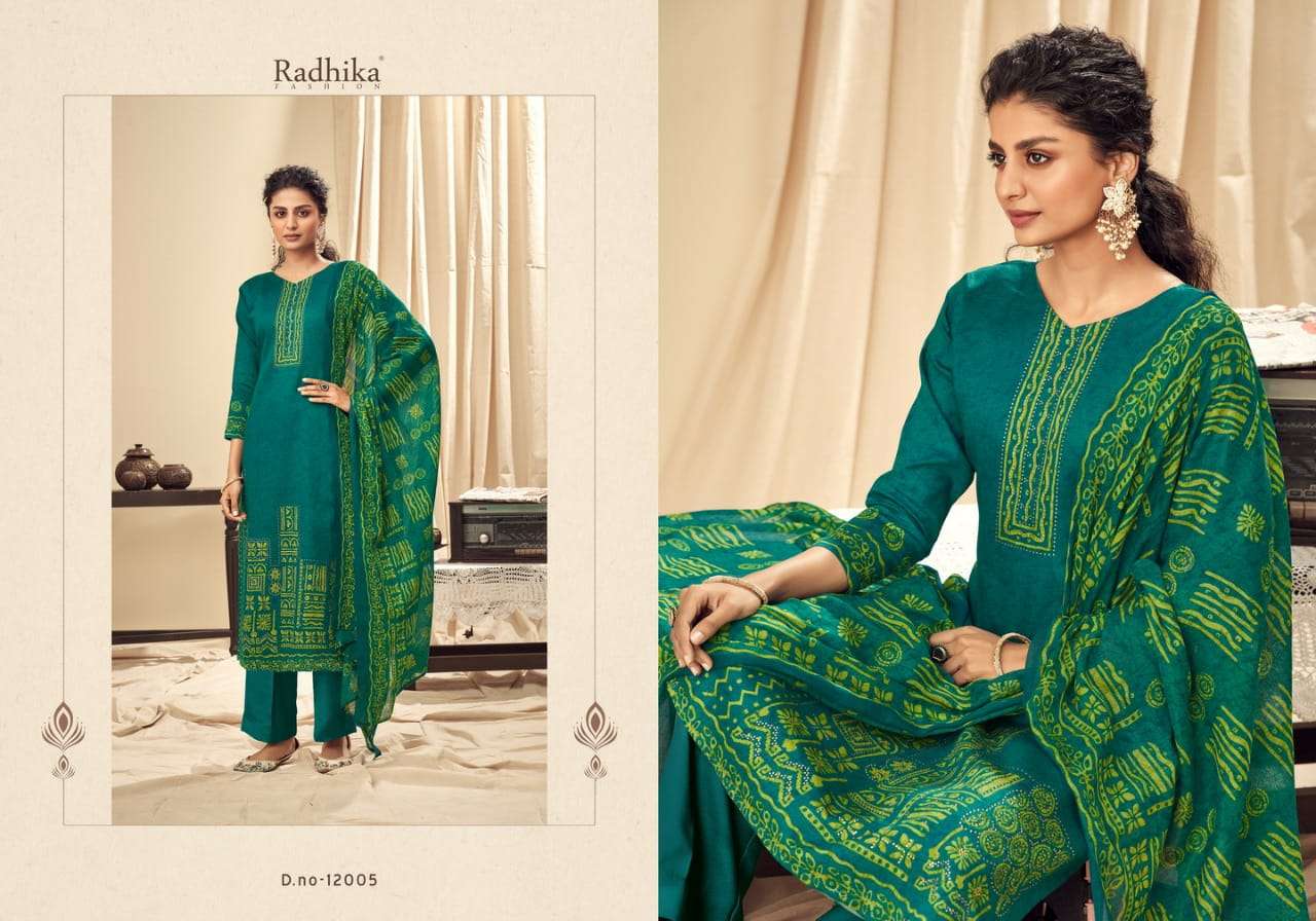 KIYARA BY AZARA 12001 TO 12008 SERIES BEAUTIFUL STYLISH SUITS FANCY COLORFUL CASUAL WEAR & ETHNIC WEAR & READY TO WEAR JAM COTTON PRINTED DRESSES AT WHOLESALE PRICE