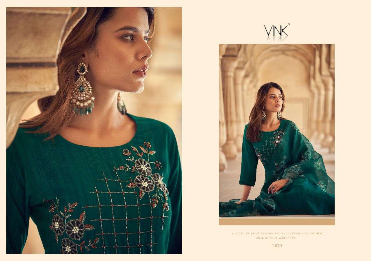 SPARKLE BY VINK 1421 TO 1426 SERIES BEAUTIFUL SUITS COLORFUL STYLISH FANCY CASUAL WEAR & ETHNIC WEAR PURE VISCOSE DRESSES AT WHOLESALE PRICE