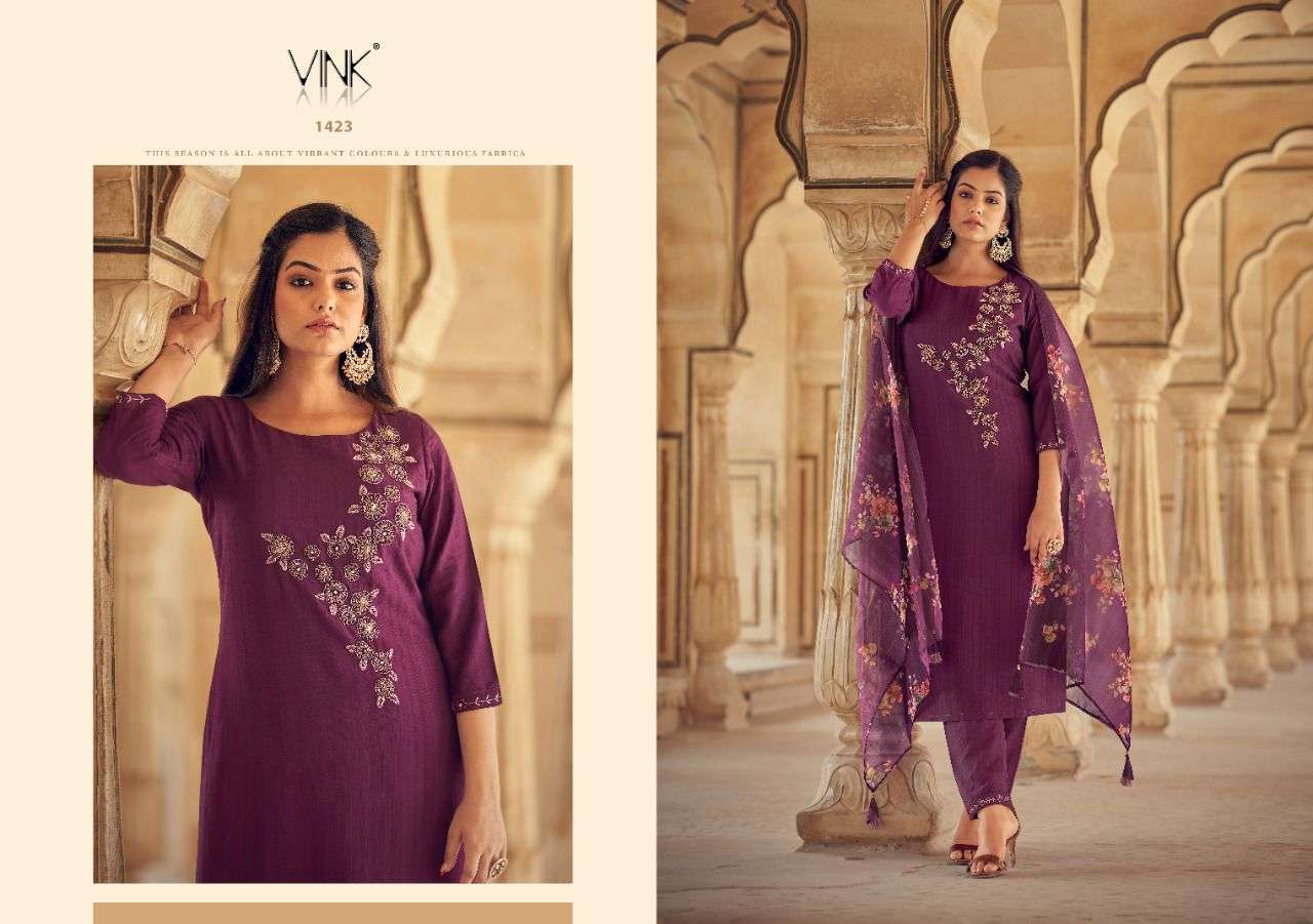 SPARKLE BY VINK 1421 TO 1426 SERIES BEAUTIFUL SUITS COLORFUL STYLISH FANCY CASUAL WEAR & ETHNIC WEAR PURE VISCOSE DRESSES AT WHOLESALE PRICE