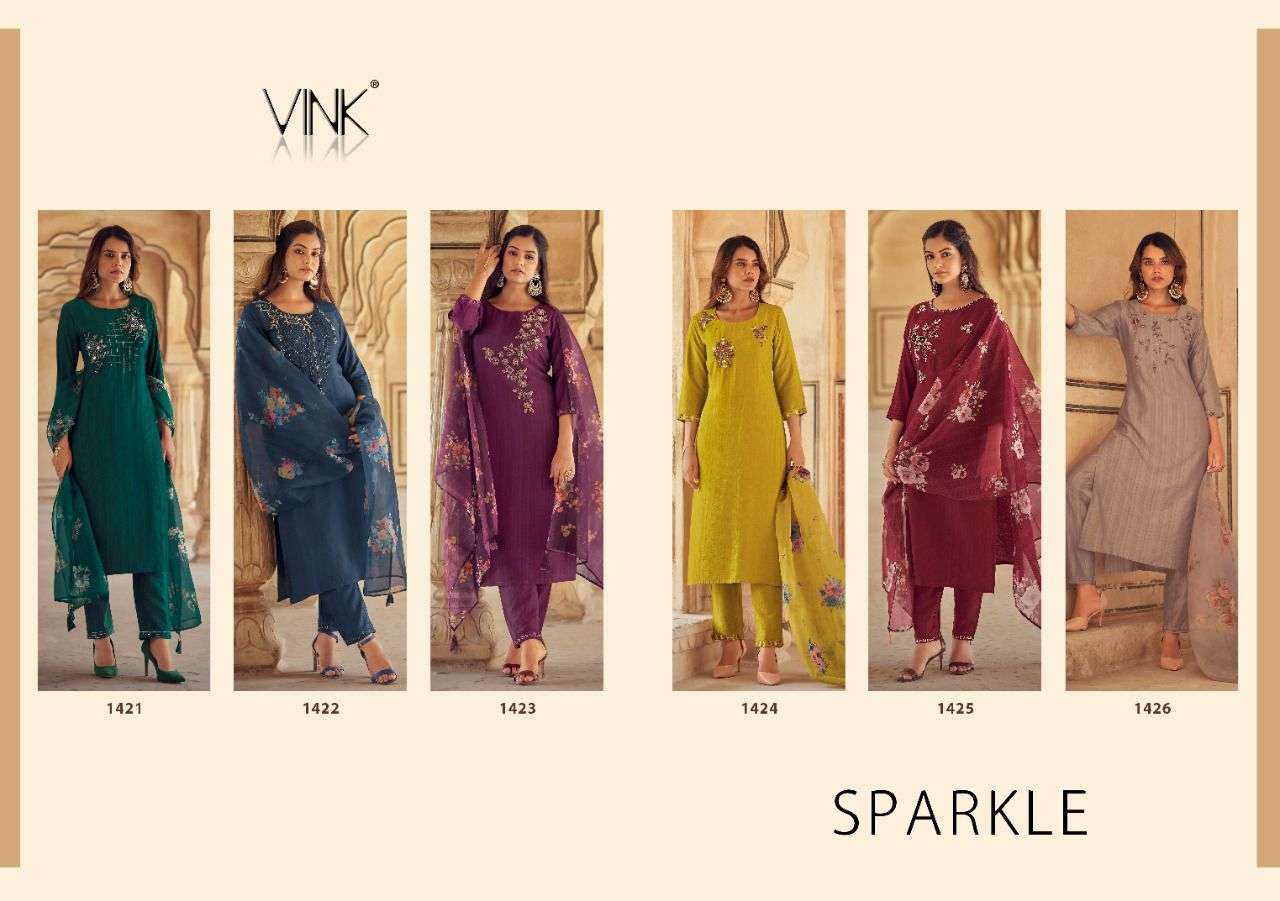 SPARKLE BY VINK 1421 TO 1426 SERIES BEAUTIFUL SUITS COLORFUL STYLISH FANCY CASUAL WEAR & ETHNIC WEAR PURE VISCOSE DRESSES AT WHOLESALE PRICE