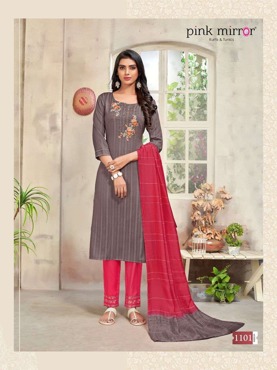 FRAGRANCE BY PINK MIRROR 1101 TO 1106 SERIES BEAUTIFUL SUITS COLORFUL STYLISH FANCY CASUAL WEAR & ETHNIC WEAR VISCOSE EMBROIDERED DRESSES AT WHOLESALE PRICE