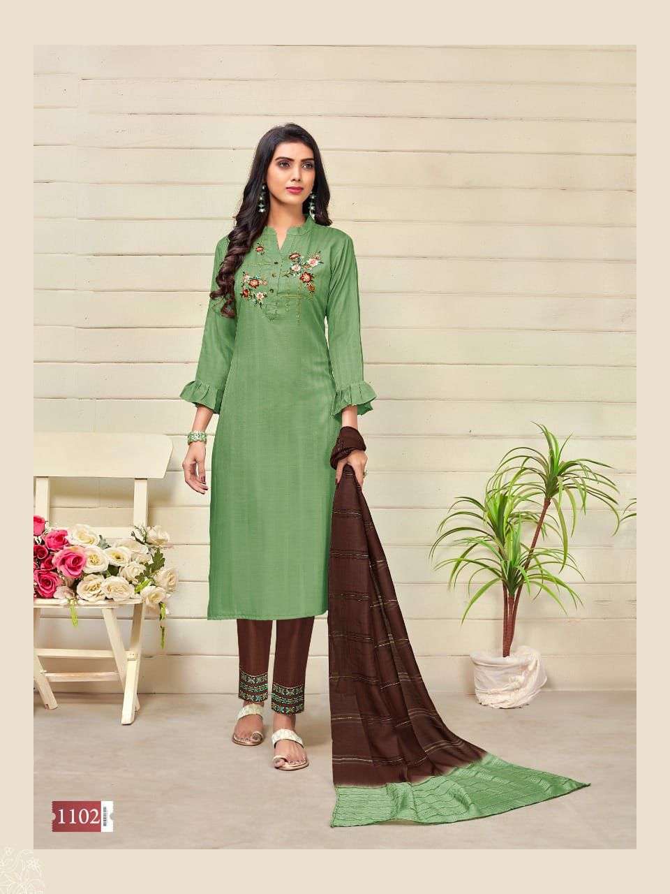 FRAGRANCE BY PINK MIRROR 1101 TO 1106 SERIES BEAUTIFUL SUITS COLORFUL STYLISH FANCY CASUAL WEAR & ETHNIC WEAR VISCOSE EMBROIDERED DRESSES AT WHOLESALE PRICE