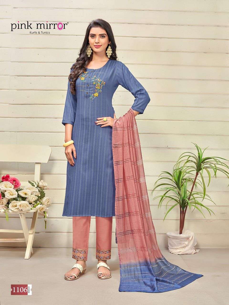 FRAGRANCE BY PINK MIRROR 1101 TO 1106 SERIES BEAUTIFUL SUITS COLORFUL STYLISH FANCY CASUAL WEAR & ETHNIC WEAR VISCOSE EMBROIDERED DRESSES AT WHOLESALE PRICE
